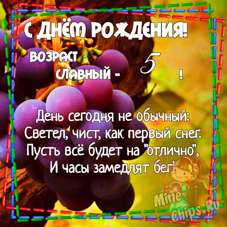 Поздравляем с Днём Рождения 5 лет, открытка мальчику ребенку