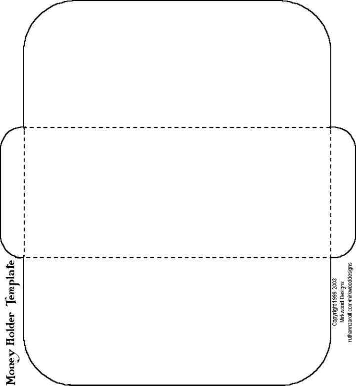 Трафареты конверта из бумаги для денег 