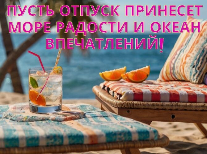 Открытка хорошего отпуска — приятные пожелания | Joy