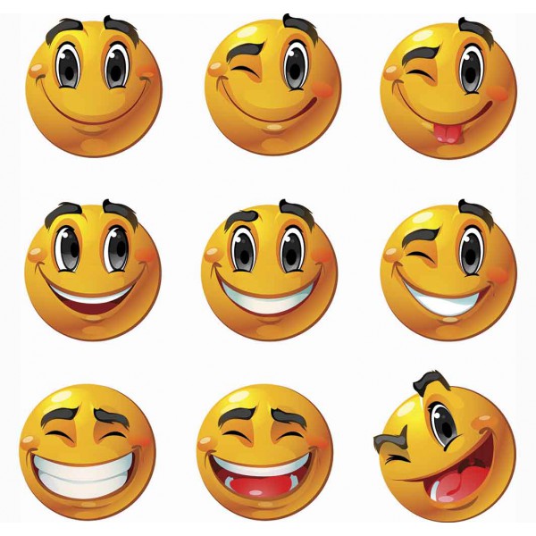 Смешные Emojis смотрят на иллюстрацию