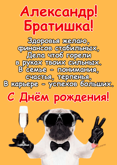 Открытки и картинки Брат Саша, с Днём Рождения!