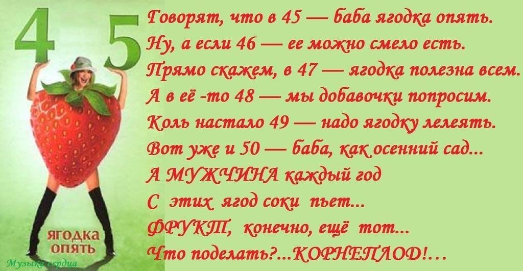 Открытки женщине с юбилеем 45 лет – Привет Пипл!