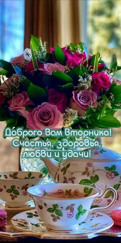 ВТОРНИК 🌹 С ДОБРЫМ УТРОМ! — супер открытки, гифки — Красивые