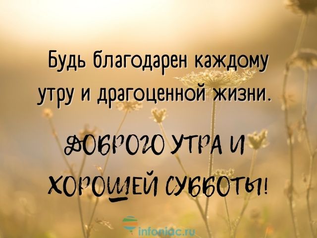 В субботу утро особенно доброе