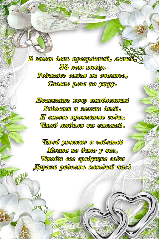 Дорогие Катюша! Роман Михайлович! Поздравляем С 28 годовщиной