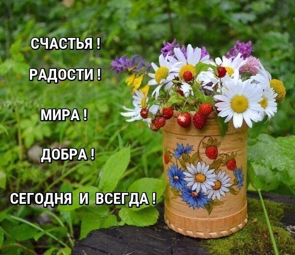 Анимированная открытка Желаю счастья и добра!